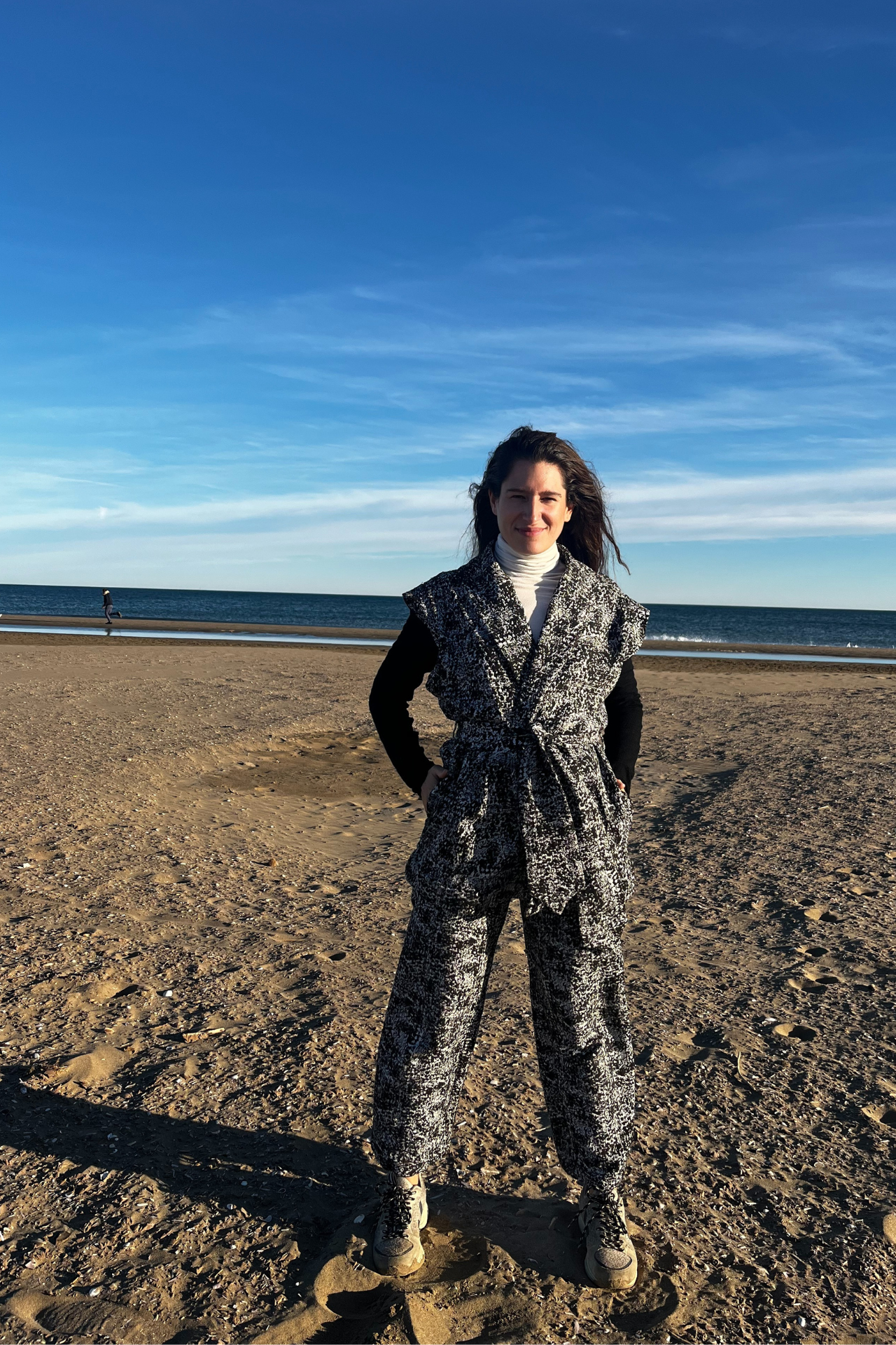LIPAH - Le Pantalon Droit - Jacquard Noir & Argenté