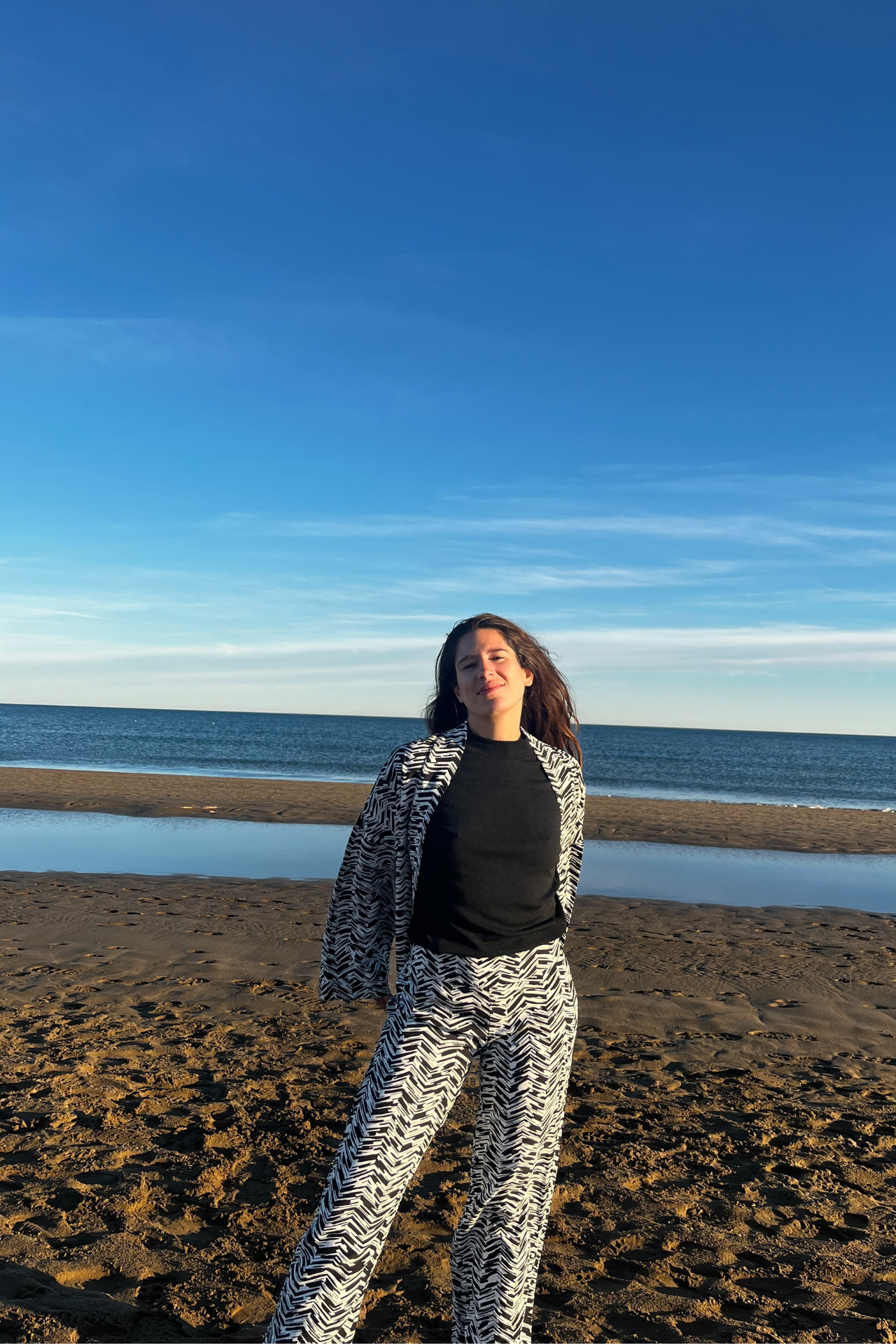 LIPAH - Le Pantalon Droit - Chevron Noir & Blanc